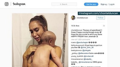 Sixpack Mami Chontel Duncan Sorgt Mit Diesem Bild Ihres Babys Wieder Fur Aufsehen Videomapster